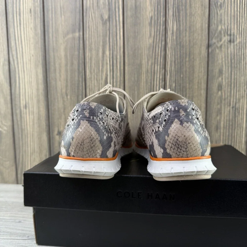 Cole Haan Zerogrand Wing Ox II Python Print Women's Oxford Shoes 8.5B